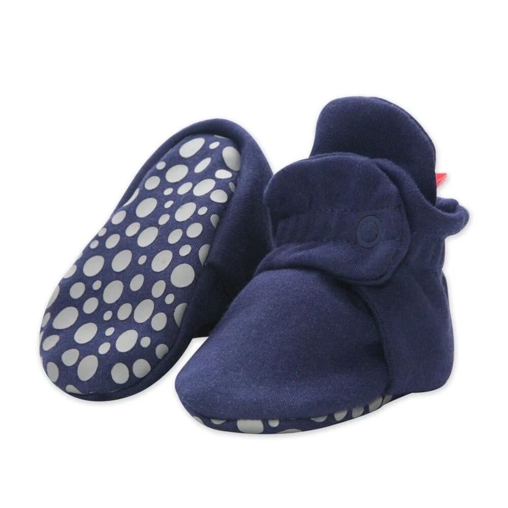 Zutano Cotton Gripper Booties, Navy, Size 12M